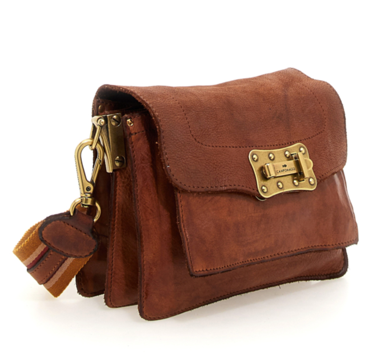 AGNESE BAG IN COGNAC W/ GOLD