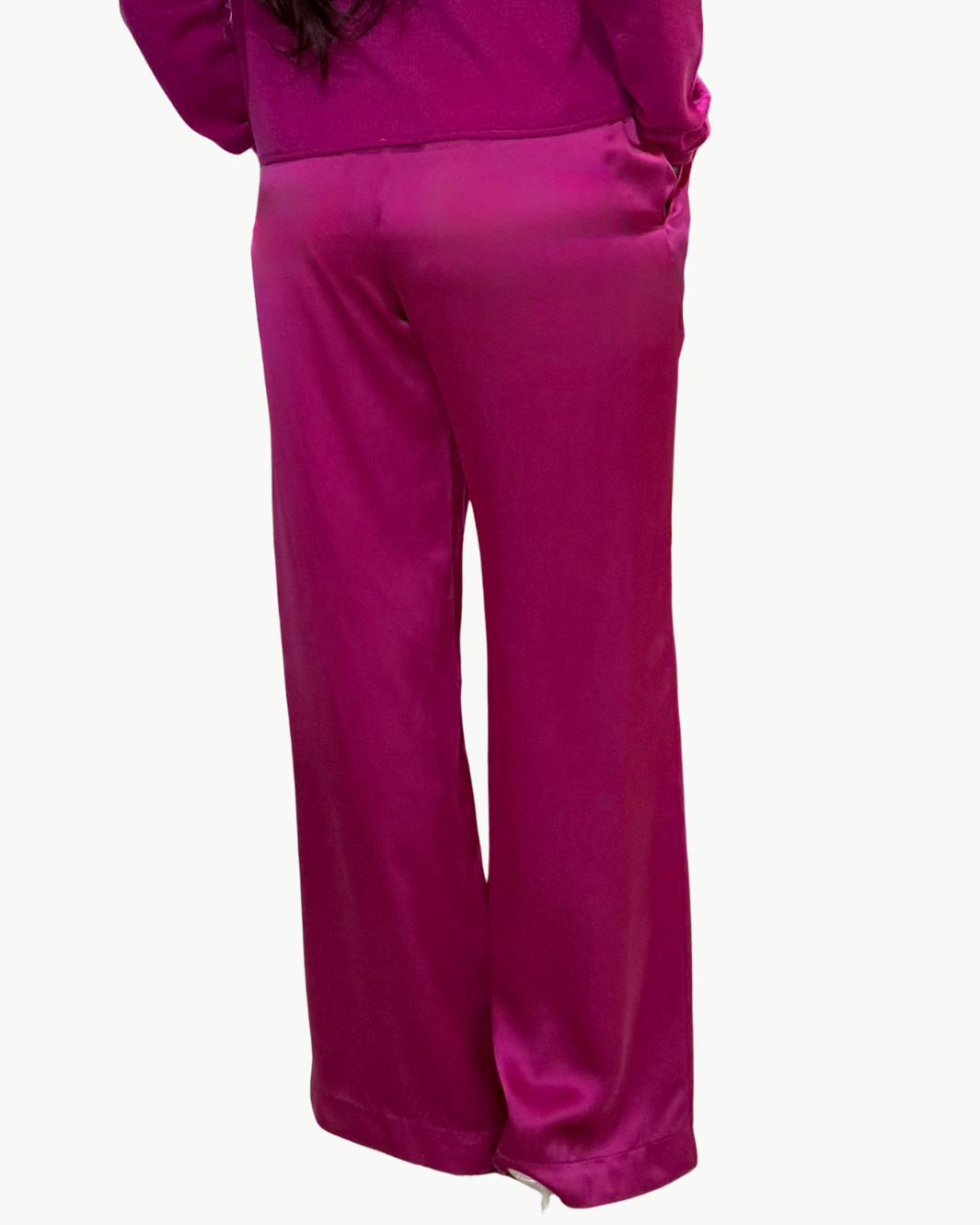 BRYNN HIGH RISE PULL ON WIDE LEG PANT IN MAGENTA