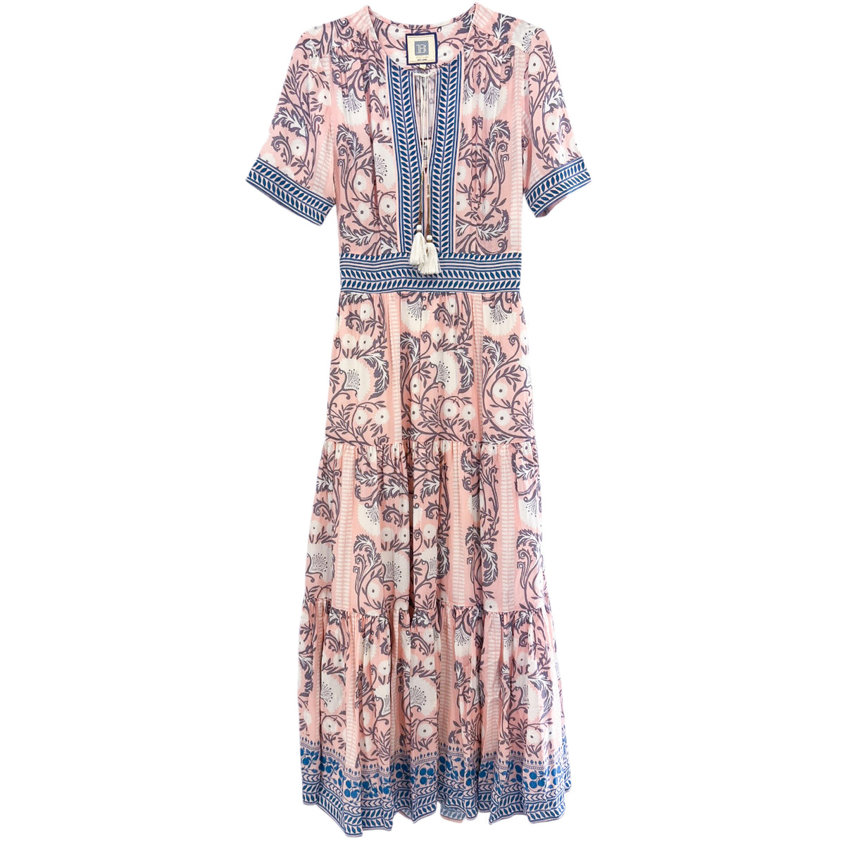 BIANCA MAXI DRESS IN SALMON TEAL PRINT