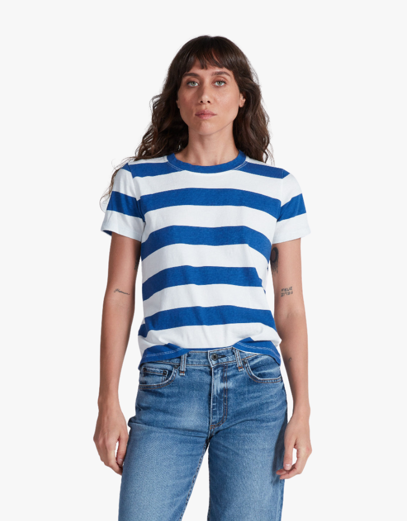 CLASSIC TEE STRIPE IN COBALT THICK STRIPE