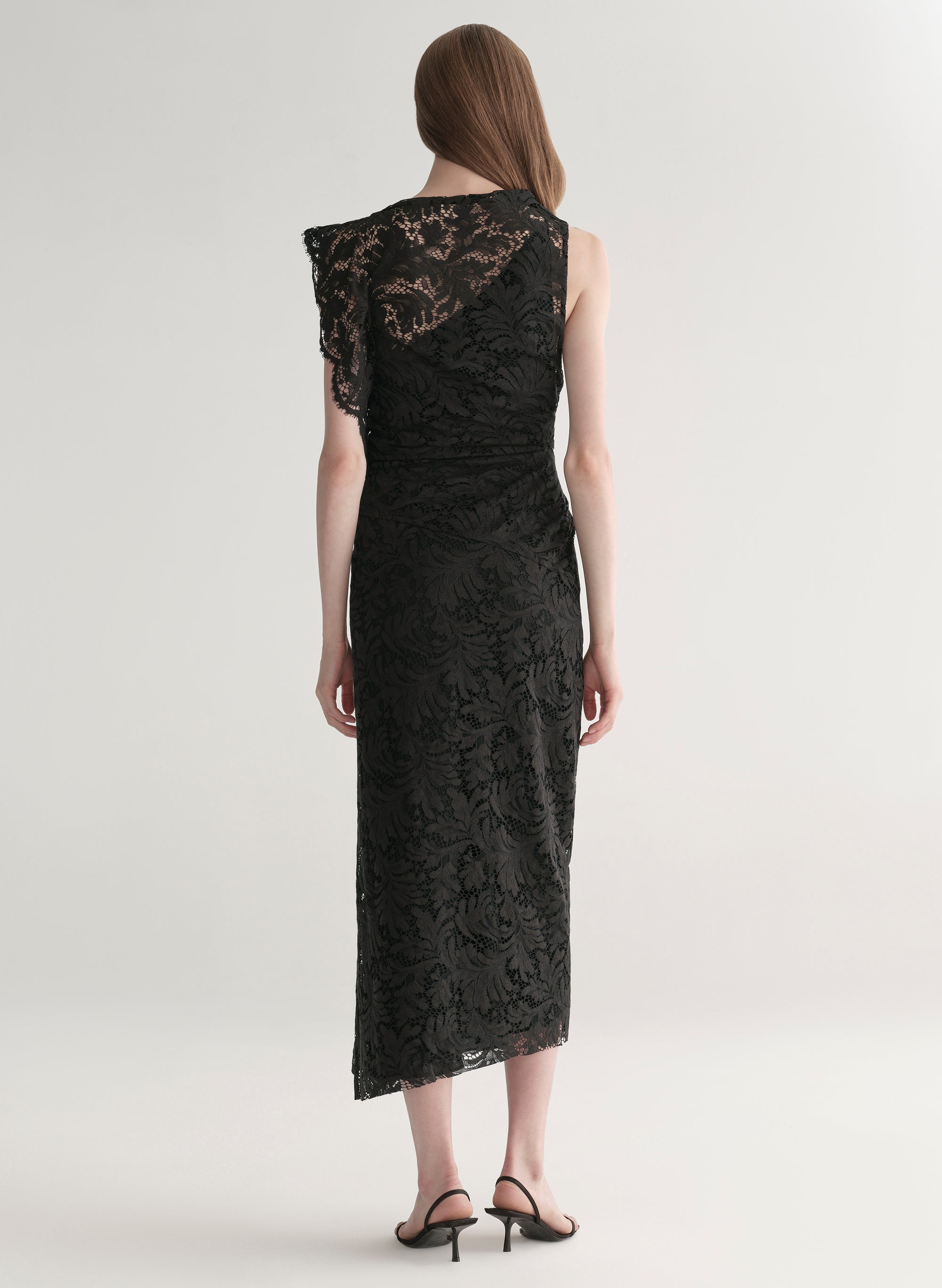 ASTRID LACE MIDI DRESS IN BLACK