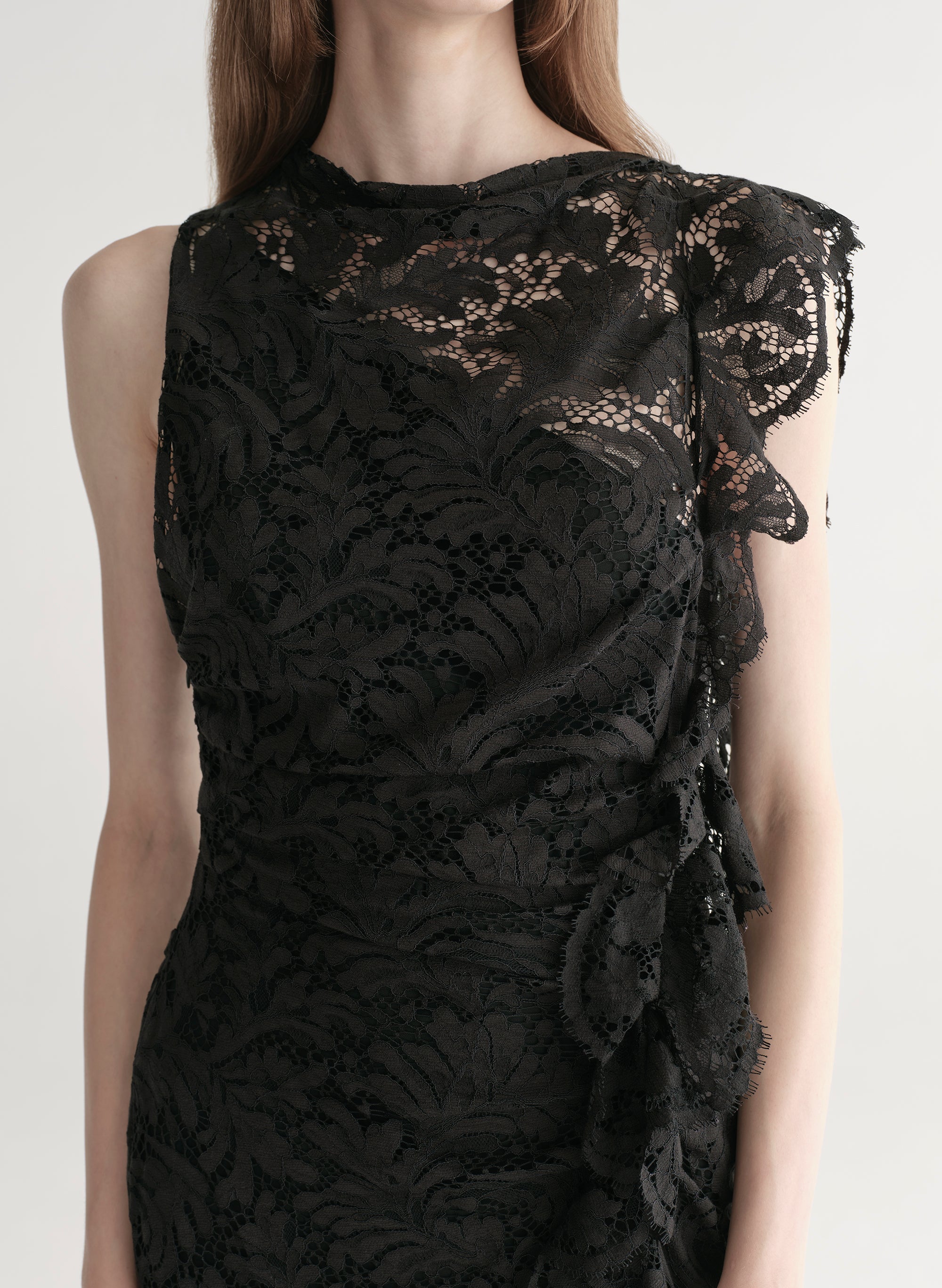 ASTRID LACE MIDI DRESS IN BLACK