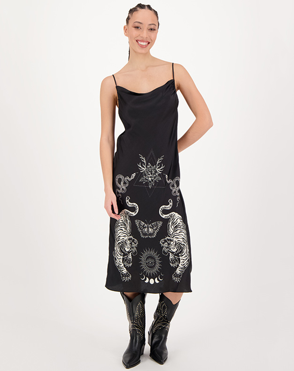 DOROTHY CAMISOLE DRESS IN BLACK MAGIC