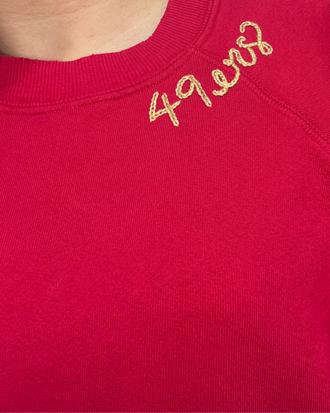 49ERS CREW SWEATSHIRT IN RED/GOLD