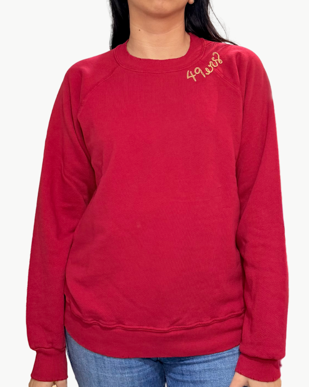 49ERS CREW SWEATSHIRT IN RED/GOLD