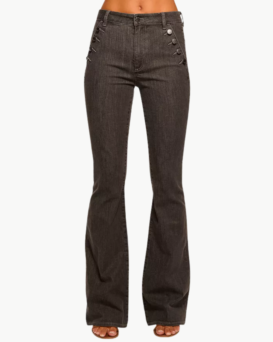 HELENA HIGH-RISE FLARE JEAN IN GREY WASH