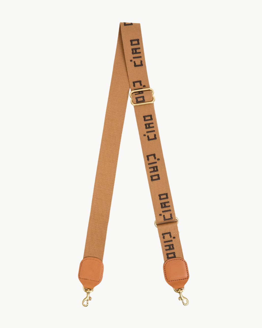ADJUSTABLE CROSSBODY CIAO STRAP IN TAN & CHOCOLATE