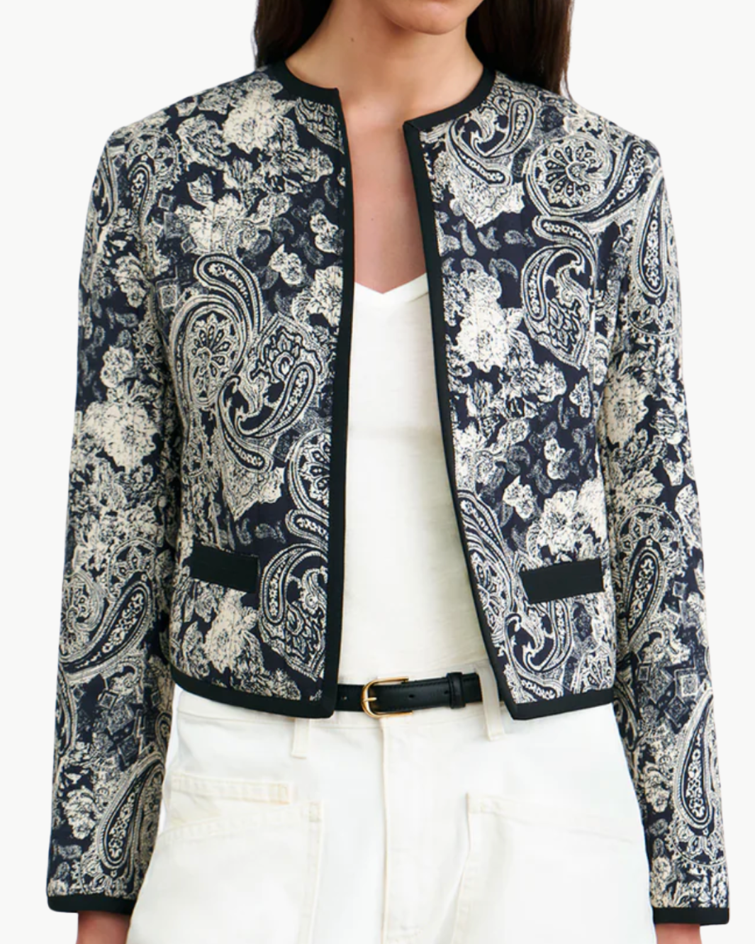 BONO JACKET IN MIXED PAISLEY PRINT