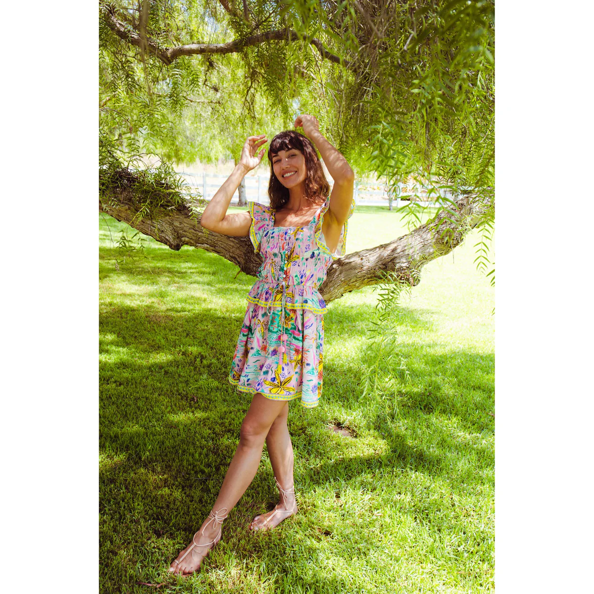 FLEUR MINI DRESS IN SUNSHINE PRINT