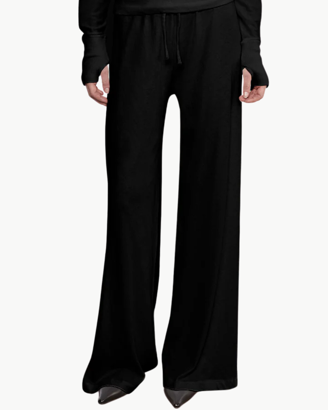CASHMERE DRAWCORD PANT IN BLACK