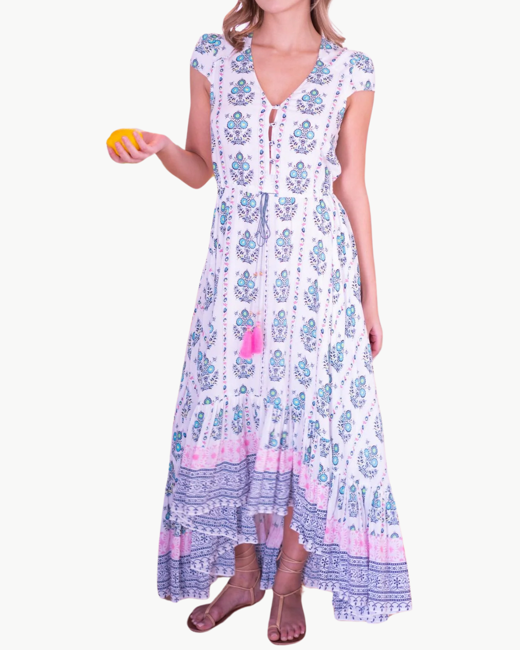 ADELINE MAXI DRESS IN MULTI COLOR MOTIFS