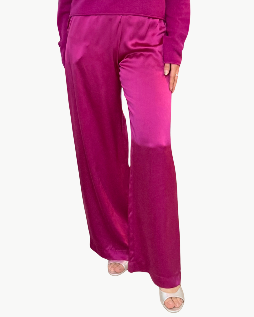 BRYNN HIGH RISE PULL ON WIDE LEG PANT IN MAGENTA