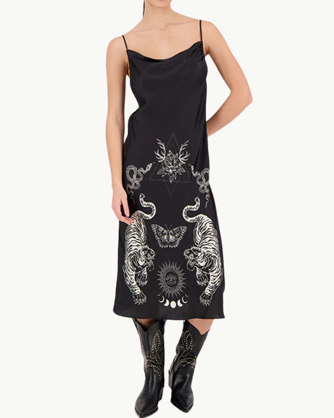 DOROTHY CAMISOLE DRESS IN BLACK MAGIC